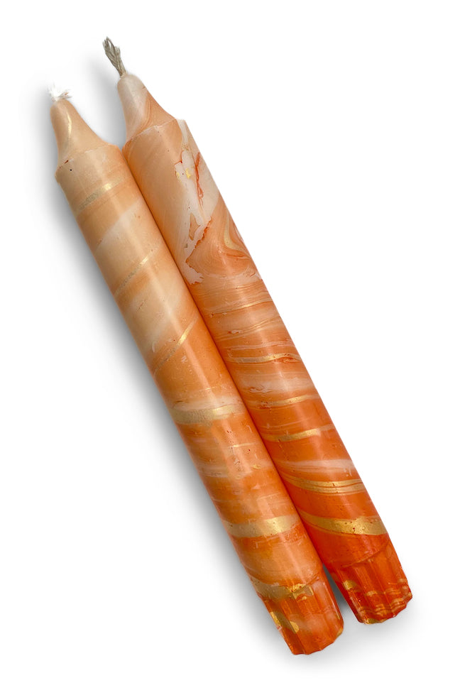 Dinerkaars marble | oranje, goud