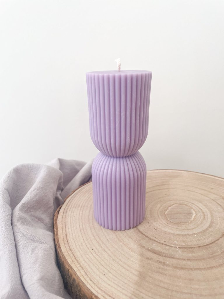 Sierkaars | geribbelde pillarkaars (klein)